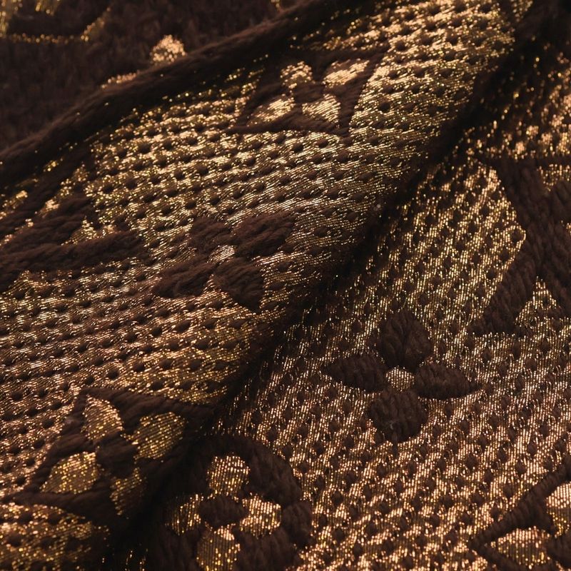 Louis Vuitton Echarpe Logomania Shine Wool Silk Fringe Scarf Brown Is0262 — view 5