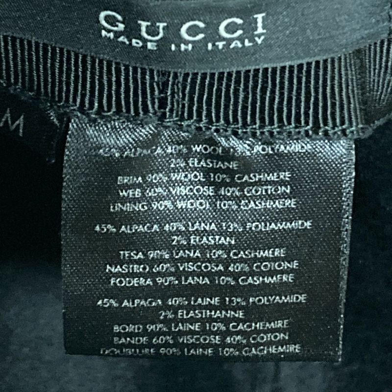 Gucci Herringbone Tweed Hat M Size Black — view 6