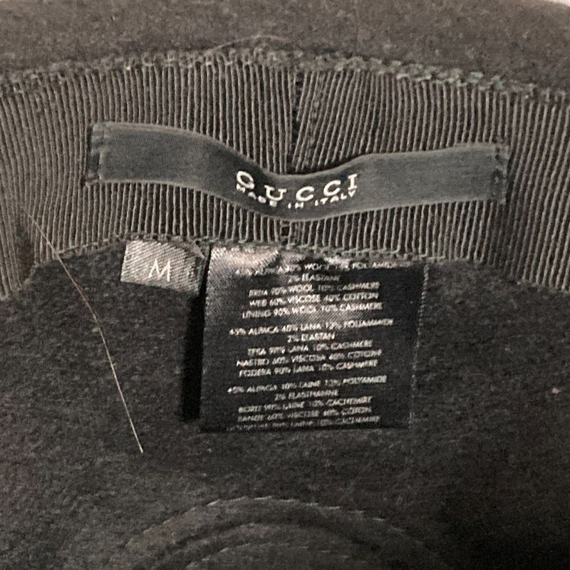 Gucci Herringbone Tweed Hat M Size Black — view 5