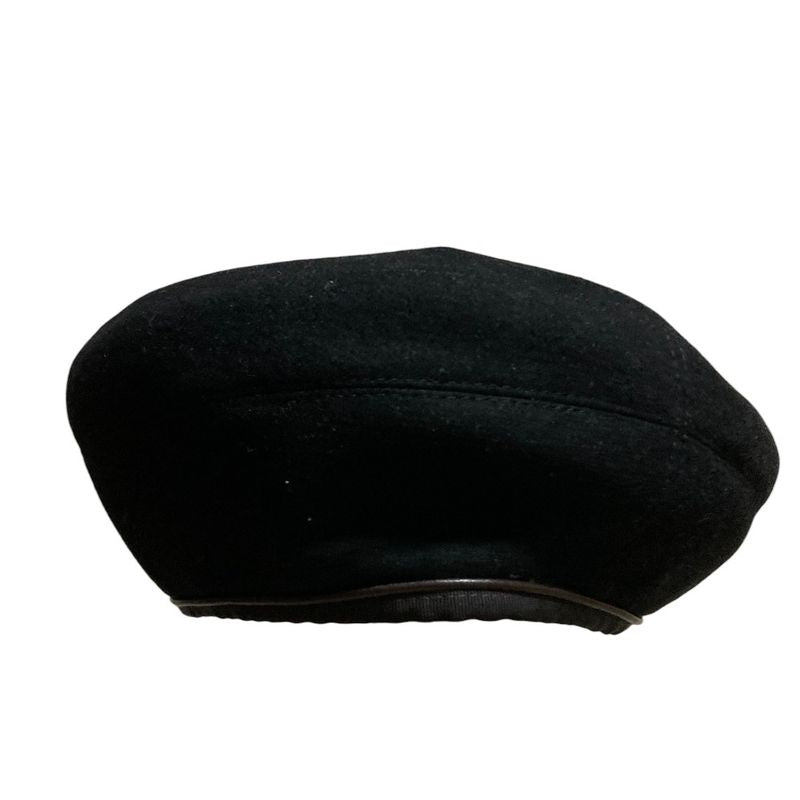 Hermes Serie Hardware 100% Cashmere Beret Hat Size 57 Black — view 2