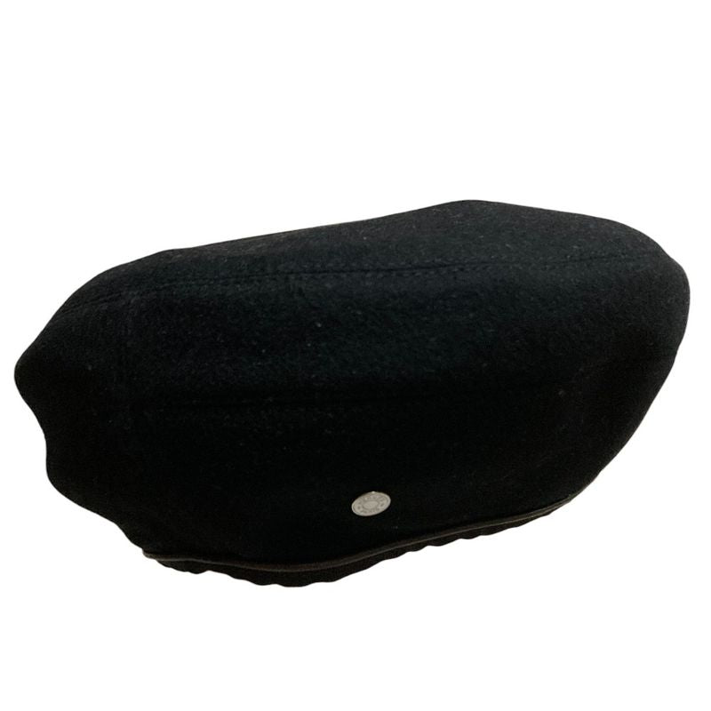 Hermes Serie Hardware 100% Cashmere Beret Hat Size 57 Black — view 4