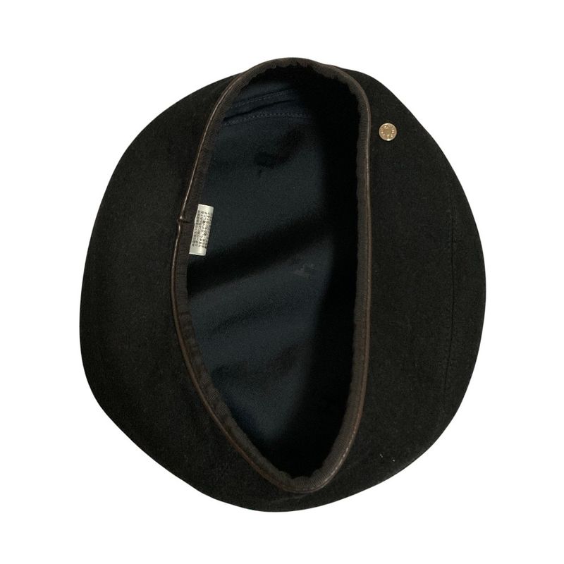 Hermes Serie Hardware 100% Cashmere Beret Hat Size 57 Black — view 6