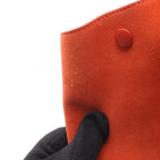 Celine Handbag Trapeze Medium Black Gray Orange Leather Suede — view 8