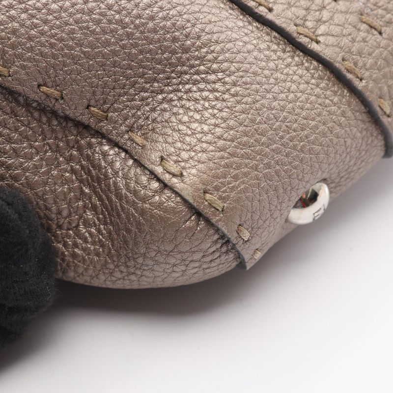 Fendi Handbag Selleria Mini Linda Grey Leather — view 9