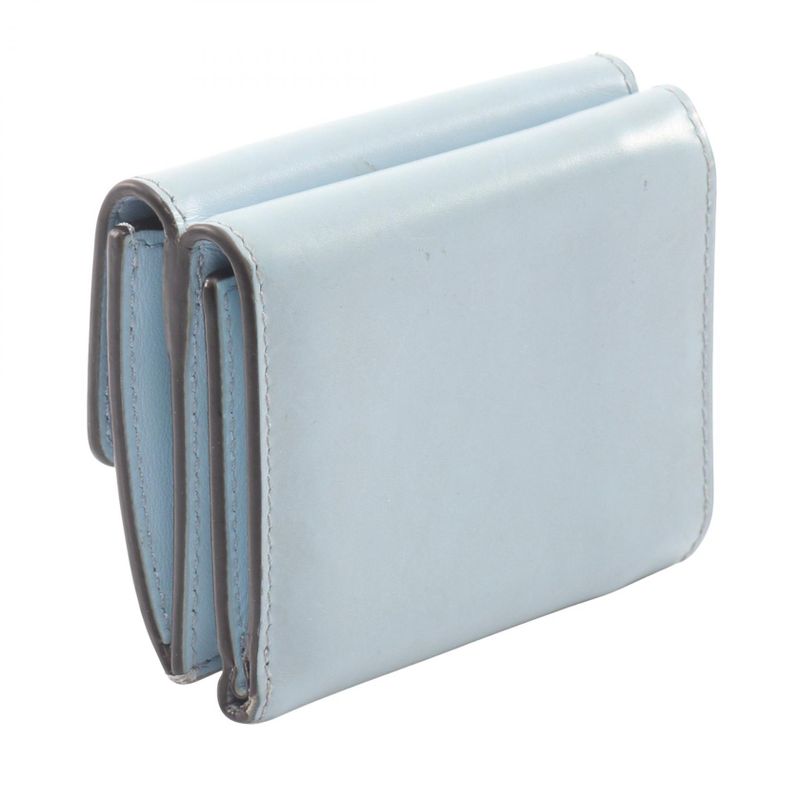Fendi Trifold Wallet Logo 8 M0395 Light Blue Leather Rome Micro — view 2