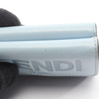 Fendi Trifold Wallet Logo 8 M0395 Light Blue Leather Rome Micro — view 8