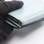 Fendi Trifold Wallet Logo 8 M0395 Light Blue Leather Rome Micro — view 9