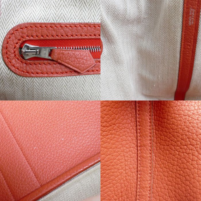 Hermes Garden Party 36 Handbag Rouge Pivoine ck P Stamp — view 8
