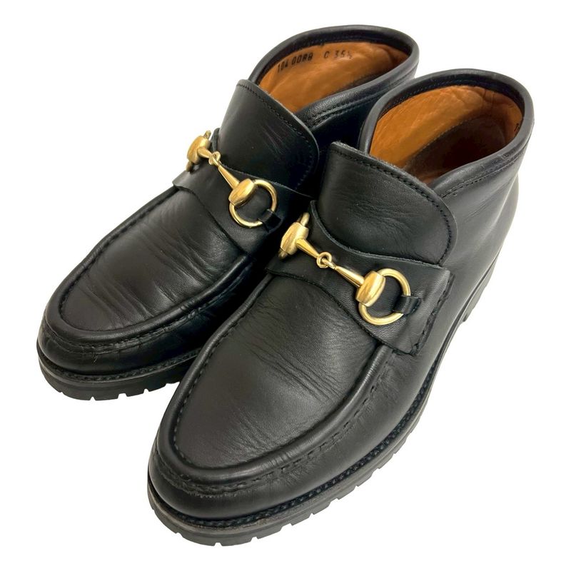 Gucci Horsebit Hardware Leather Short Boots Shoes 35 1 2 Size — view 4