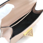 Prada Saffiano Chain Shoulder Bag Leather Beige 1 Bd200 Gold Hardware — view 9