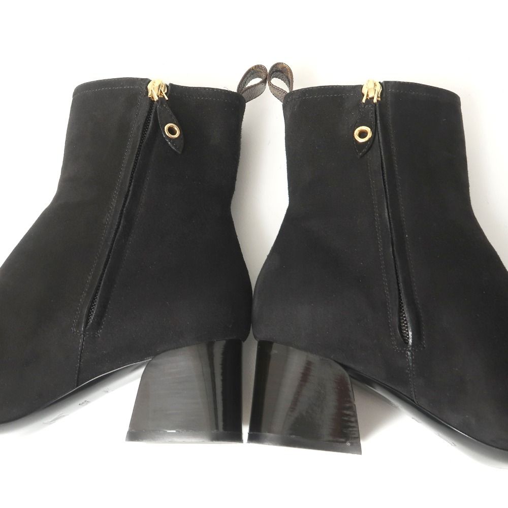 Louis Vuitton Gabi Boots 37.5 Suede Short Shoes Black — view 5