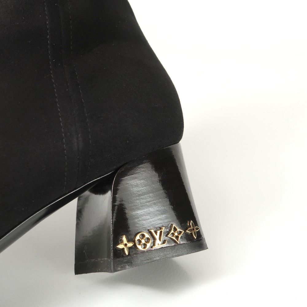 Louis Vuitton Gabi Boots 37.5 Suede Short Shoes Black — view 6