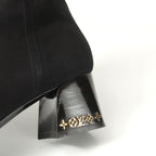Louis Vuitton Gabi Boots 37.5 Suede Short Shoes Black — view 6