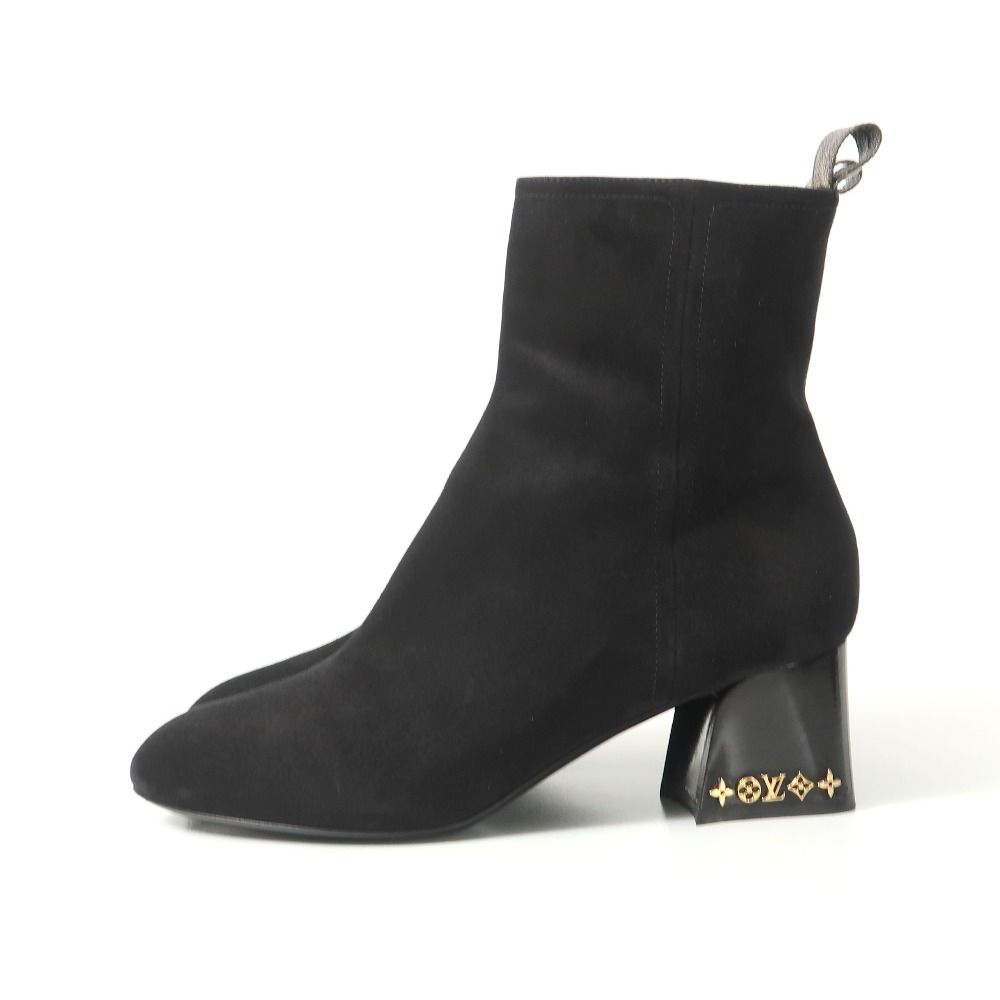 Louis Vuitton Gabi Boots 37.5 Suede Short Shoes Black — view 2