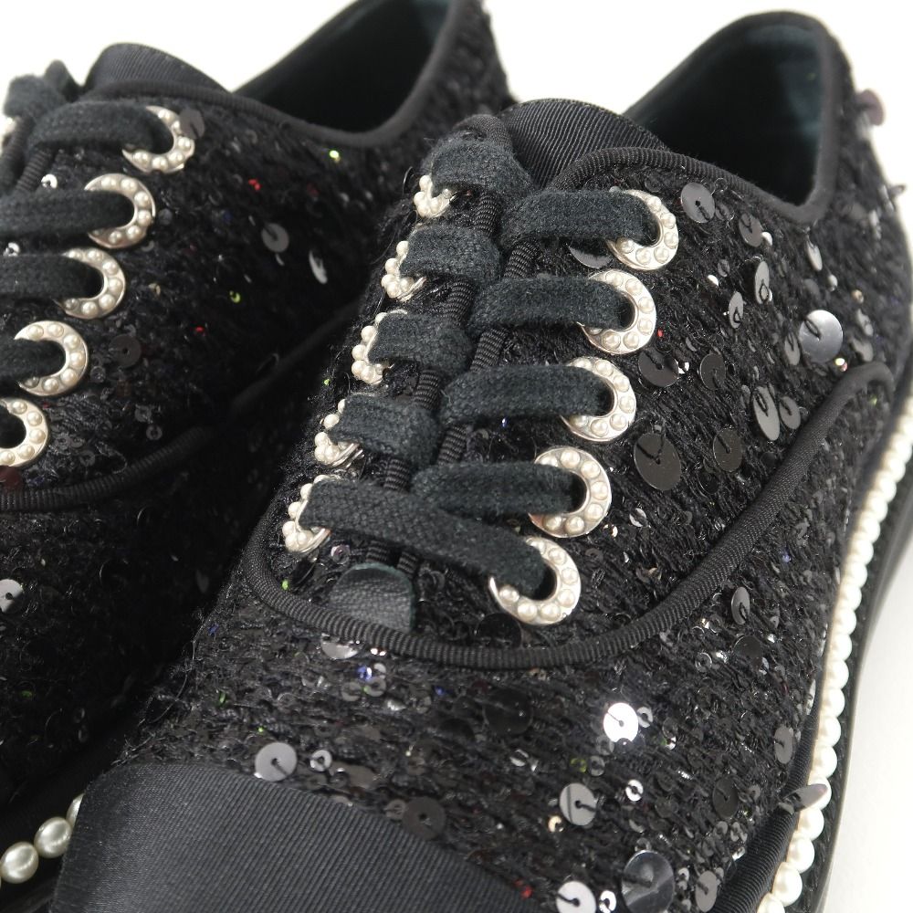 Chanel Sneakers 35 CC Logo Sequins Imitation Pearl — view 6