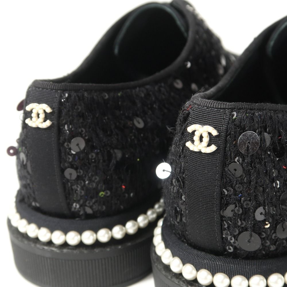 Chanel Sneakers 35 CC Logo Sequins Imitation Pearl — view 3