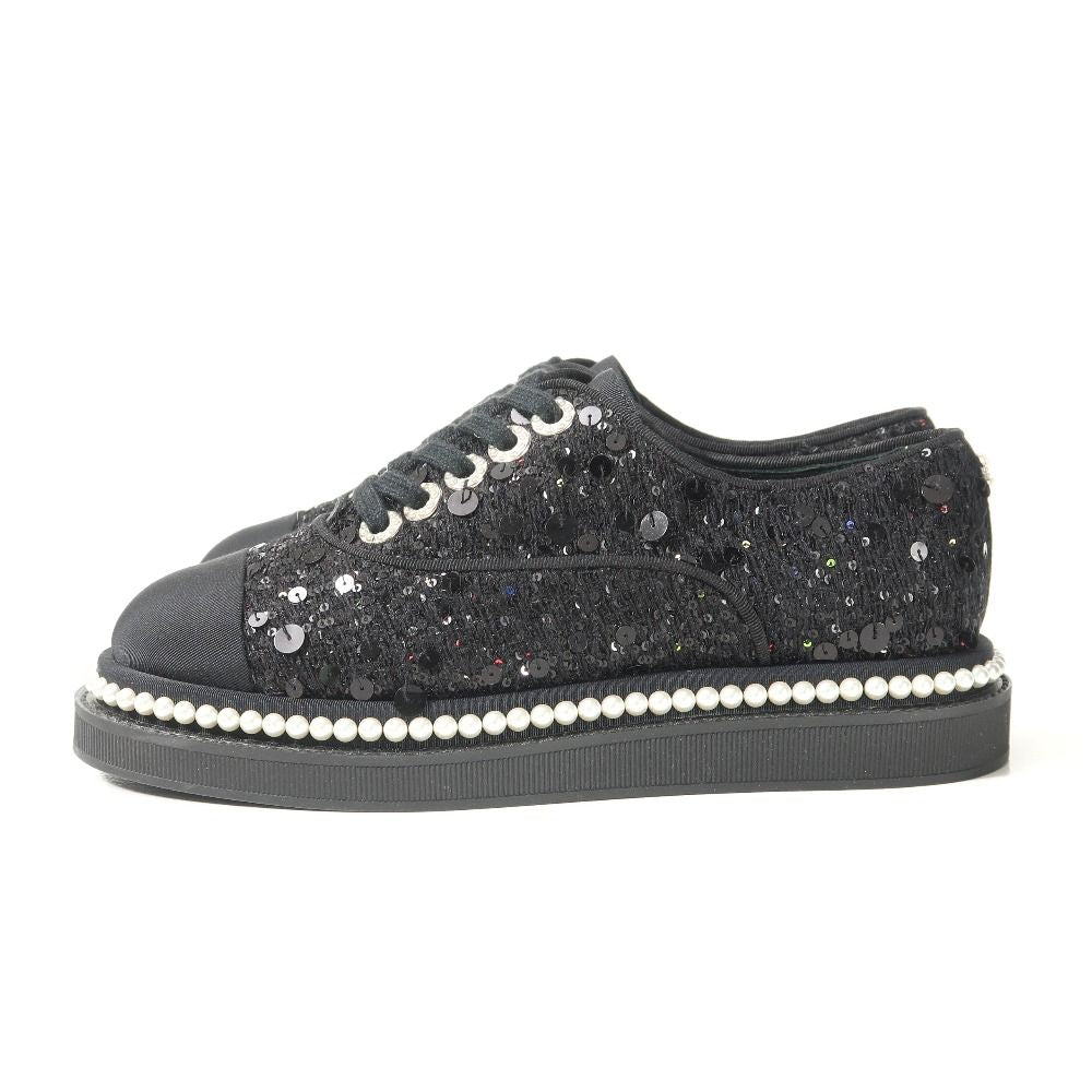 Chanel Sneakers 35 CC Logo Sequins Imitation Pearl — view 4