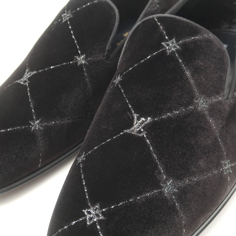 Louis Vuitton Auteuil Loafers 5.5 Velour Slip Ons — view 8