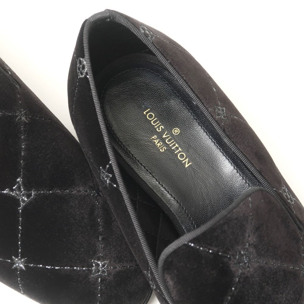 Louis Vuitton Auteuil Loafers 5.5 Velour Slip Ons — view 4