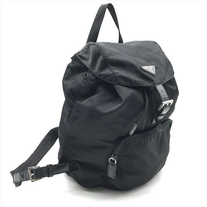 Prada Nylon Tessuto Triangle Logo Backpack Casual Black — view 2