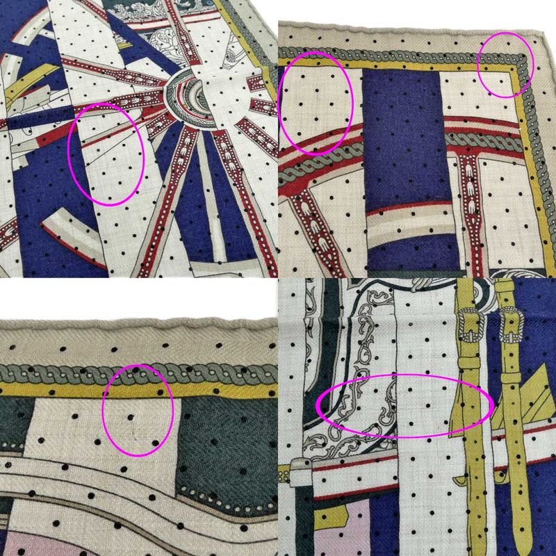 Hermes Gauroche 45 Berlinne Carriage Multicolor Beige Scarf Bandana — view 9