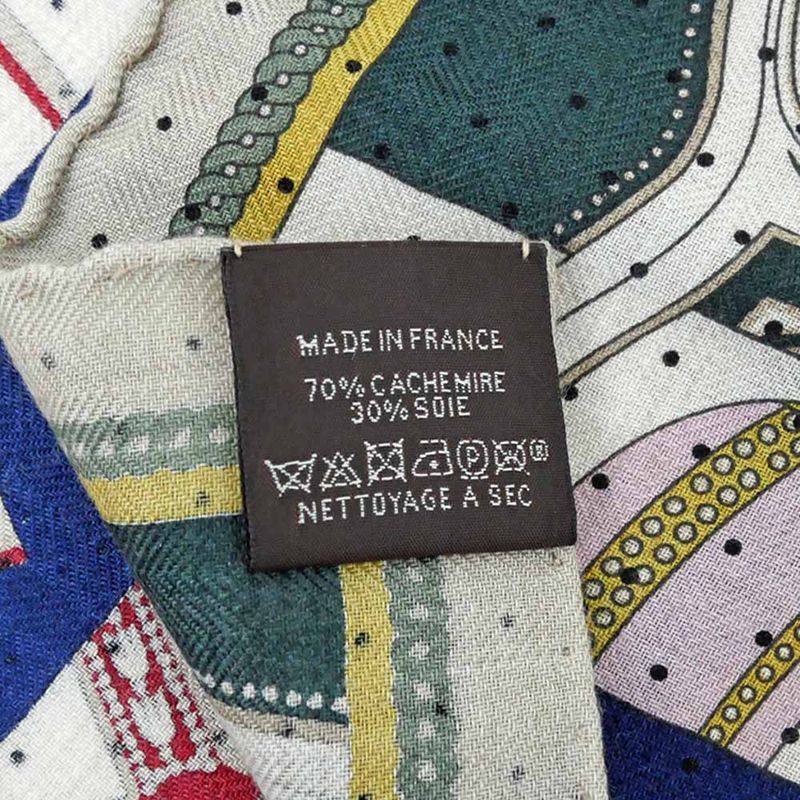Hermes Gauroche 45 Berlinne Carriage Multicolor Beige Scarf Bandana — view 7