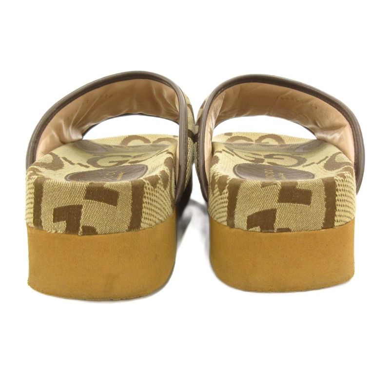 Gucci GG Canvas Slide Sandals Comfort 37 Brown JS AA GY19 — view 4