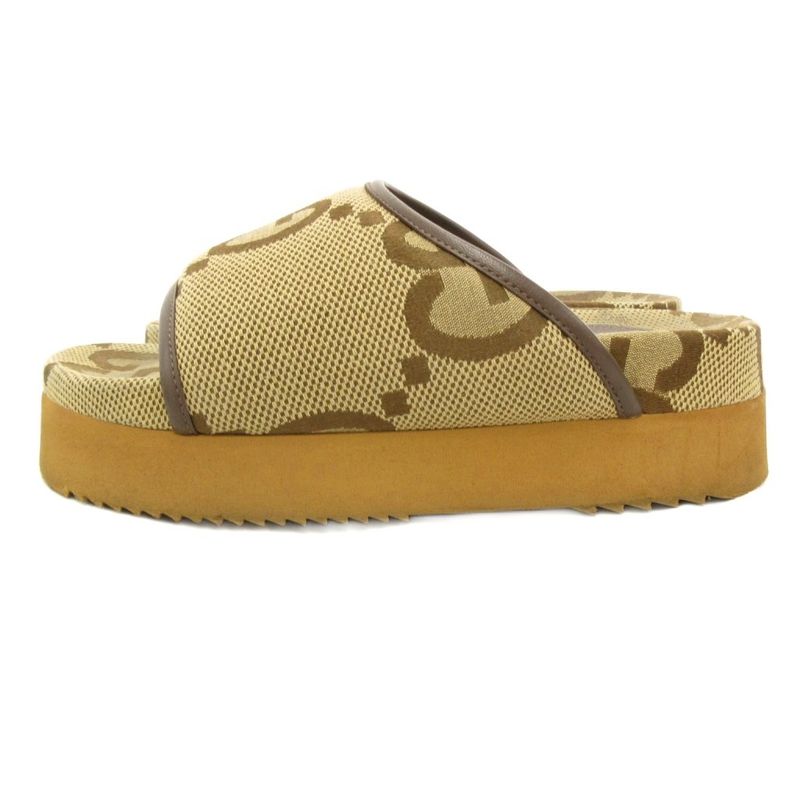 Gucci GG Canvas Slide Sandals Comfort 37 Brown JS AA GY19 — view 3