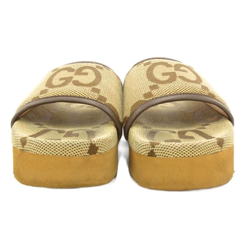 Gucci GG Canvas Slide Sandals Comfort 37 Brown JS AA GY19 — view 2