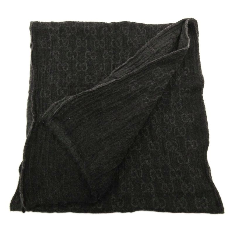 Gucci Muffler Shawl GG Canvas Logo Black JS AA GY19 Scarf — view 3