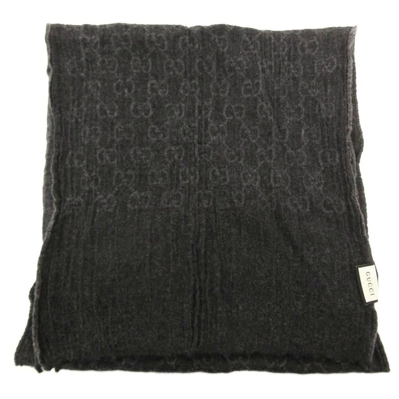 Gucci Muffler Shawl GG Canvas Logo Black JS AA GY19 Scarf — view 2