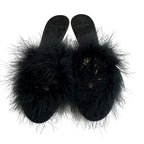 Louis Vuitton Fur Bijou Marilyn Logo Sandals Black — view 4