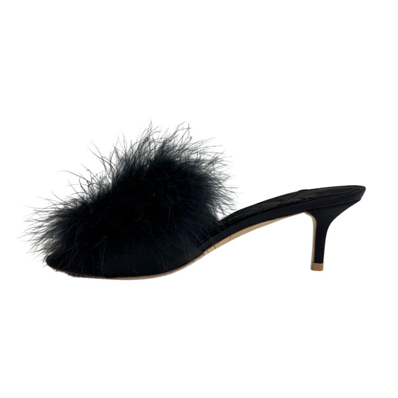 Louis Vuitton Fur Bijou Marilyn Logo Sandals Black — view 2