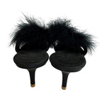 Louis Vuitton Fur Bijou Marilyn Logo Sandals Black — view 7