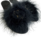 Louis Vuitton Fur Bijou Marilyn Logo Sandals Black — view 6