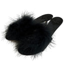 Louis Vuitton Fur Bijou Marilyn Logo Sandals Black — view 3