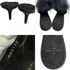 Louis Vuitton Fur Bijou Marilyn Logo Sandals Black — view 8