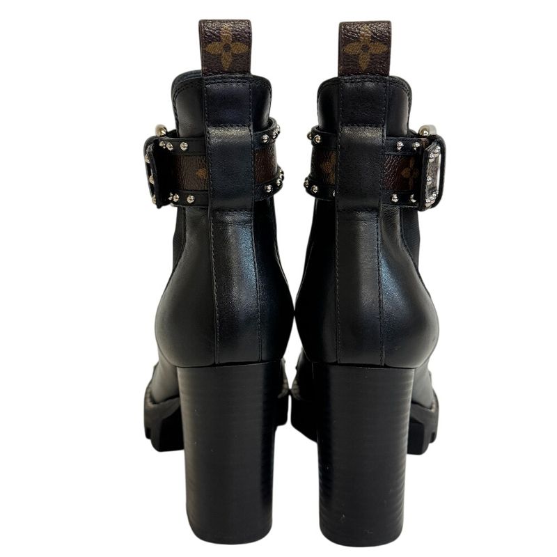 Louis Vuitton Studded Belt Side Gore Boots Star Trail Line Black — view 6