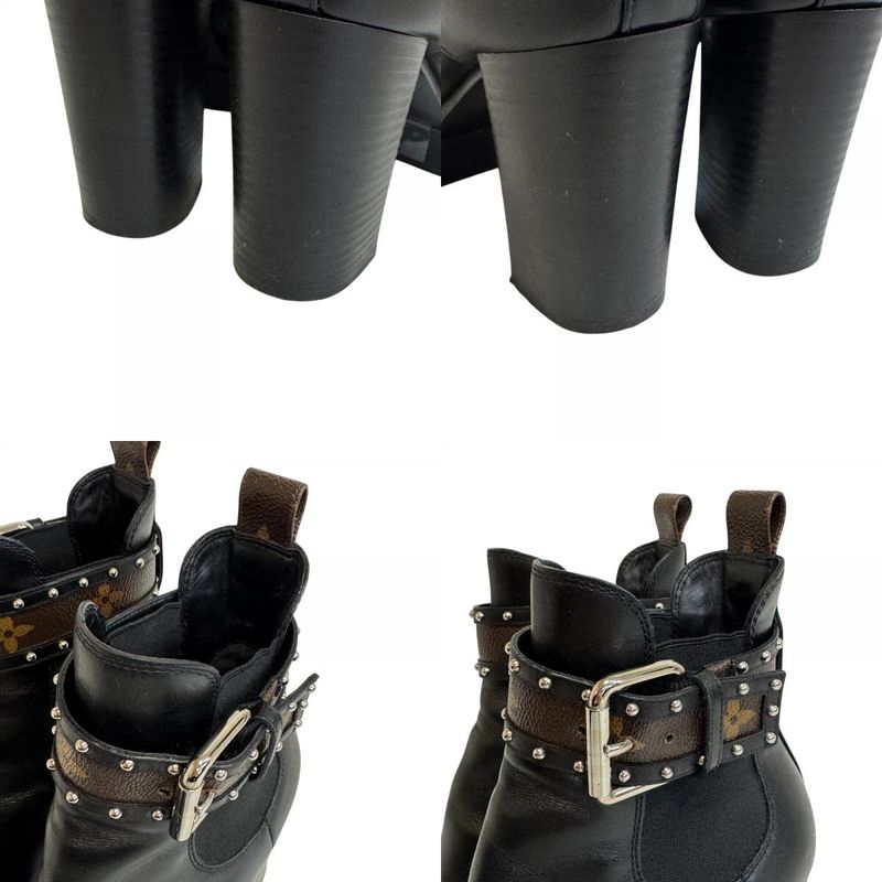Louis Vuitton Studded Belt Side Gore Boots Star Trail Line Black — view 7