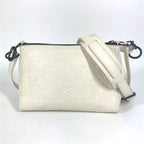 Louis Vuitton Shoulder Bag Triangle Messenger Taurillon Leather White — view 3
