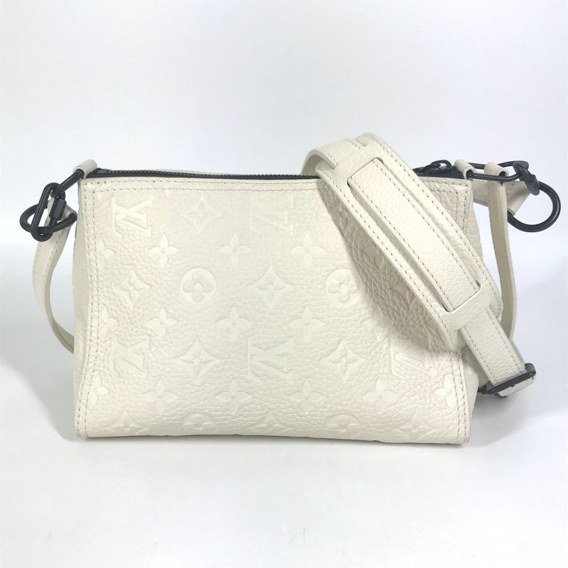 Louis Vuitton Shoulder Bag Triangle Messenger Taurillon Leather White — view 3