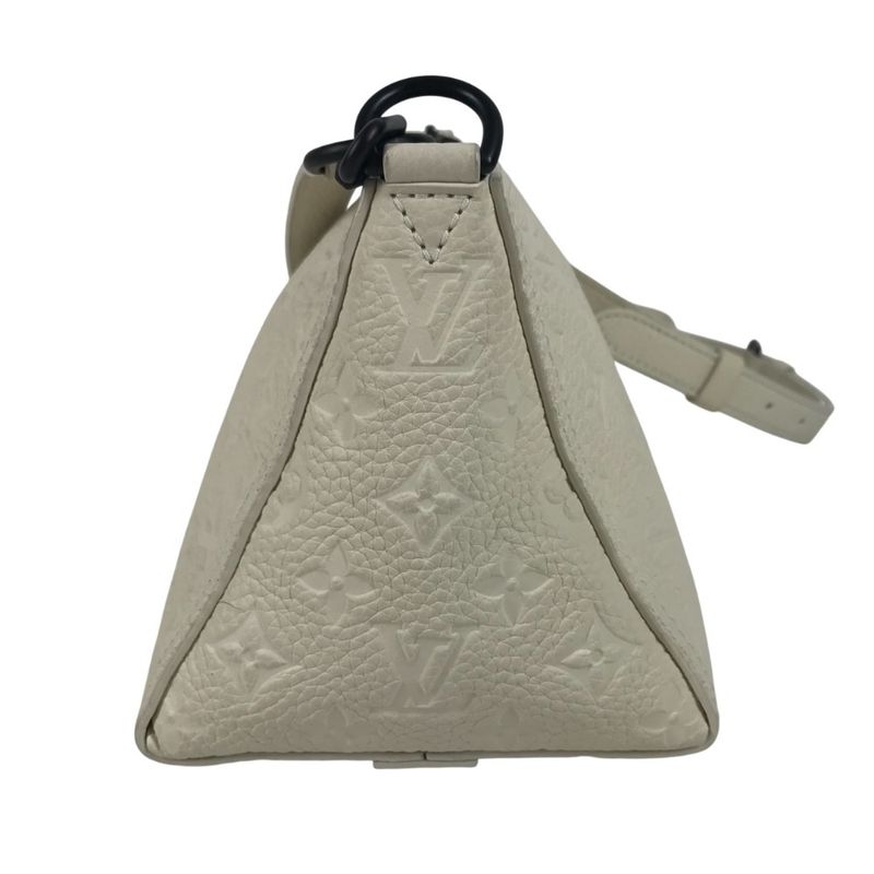 Louis Vuitton Shoulder Bag Triangle Messenger Taurillon Leather White — view 5