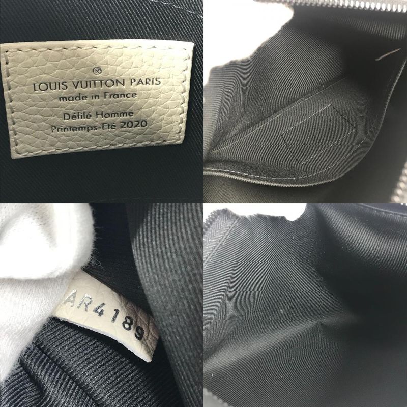 Louis Vuitton Shoulder Bag Triangle Messenger Taurillon Leather White — view 9