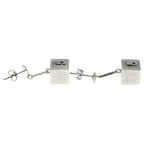 Chanel No.5 Logo Earrings Silver — view 5
