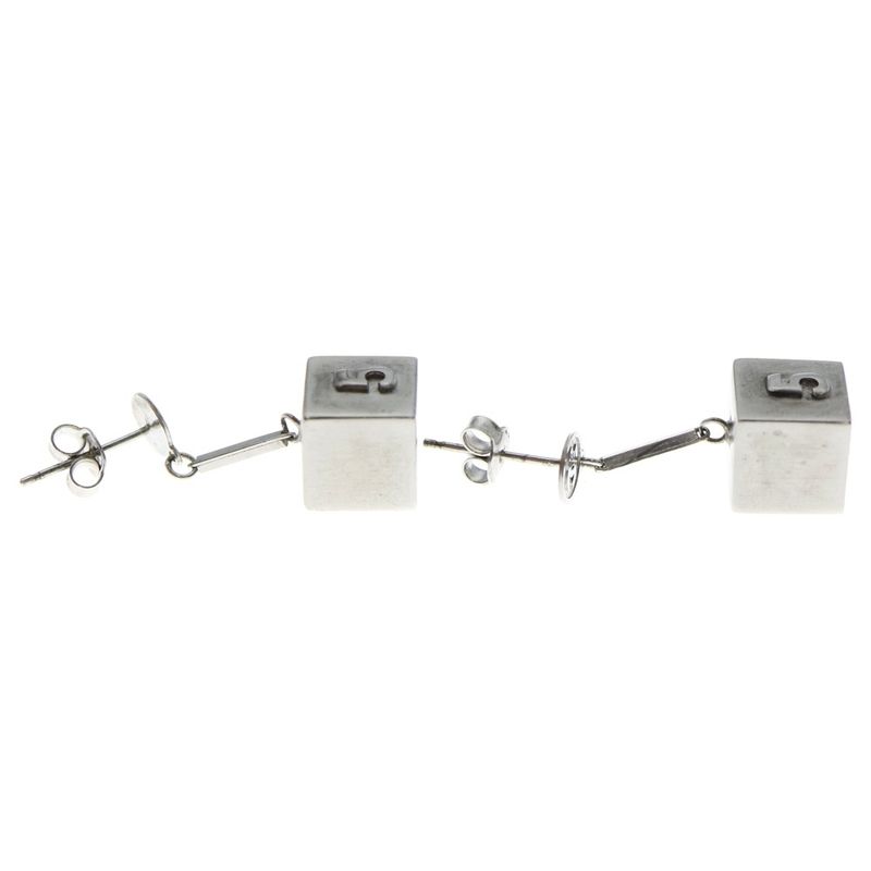 Chanel No.5 Logo Earrings Silver — view 5