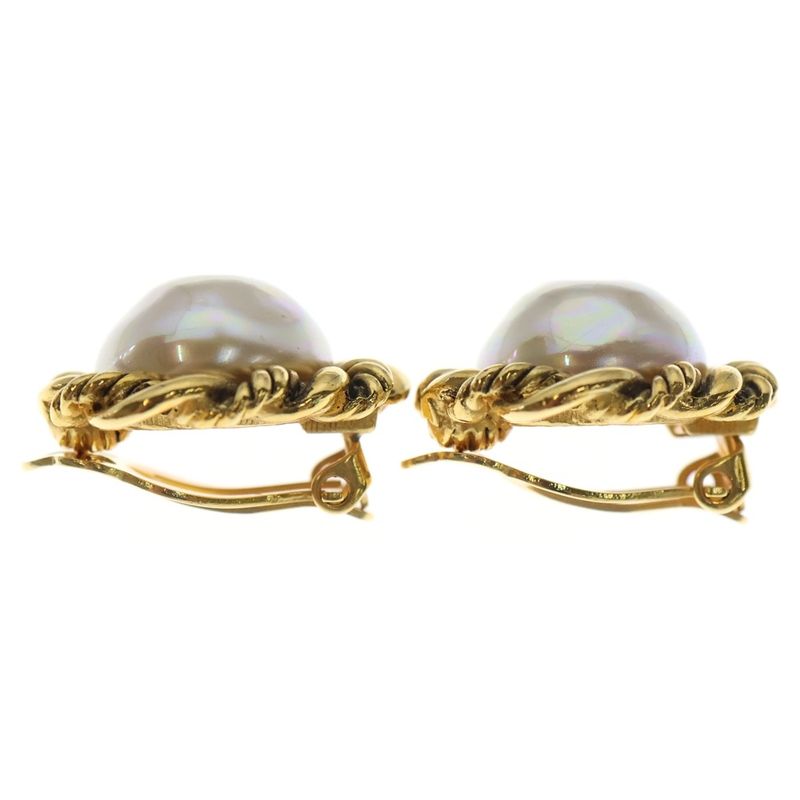 Chanel Faux Pearl Earrings 2187 White Gold GP — view 5