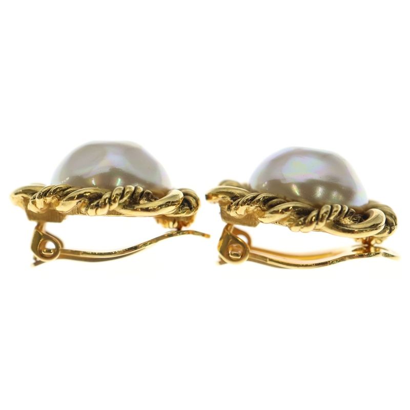 Chanel Faux Pearl Earrings 2187 White Gold GP — view 4