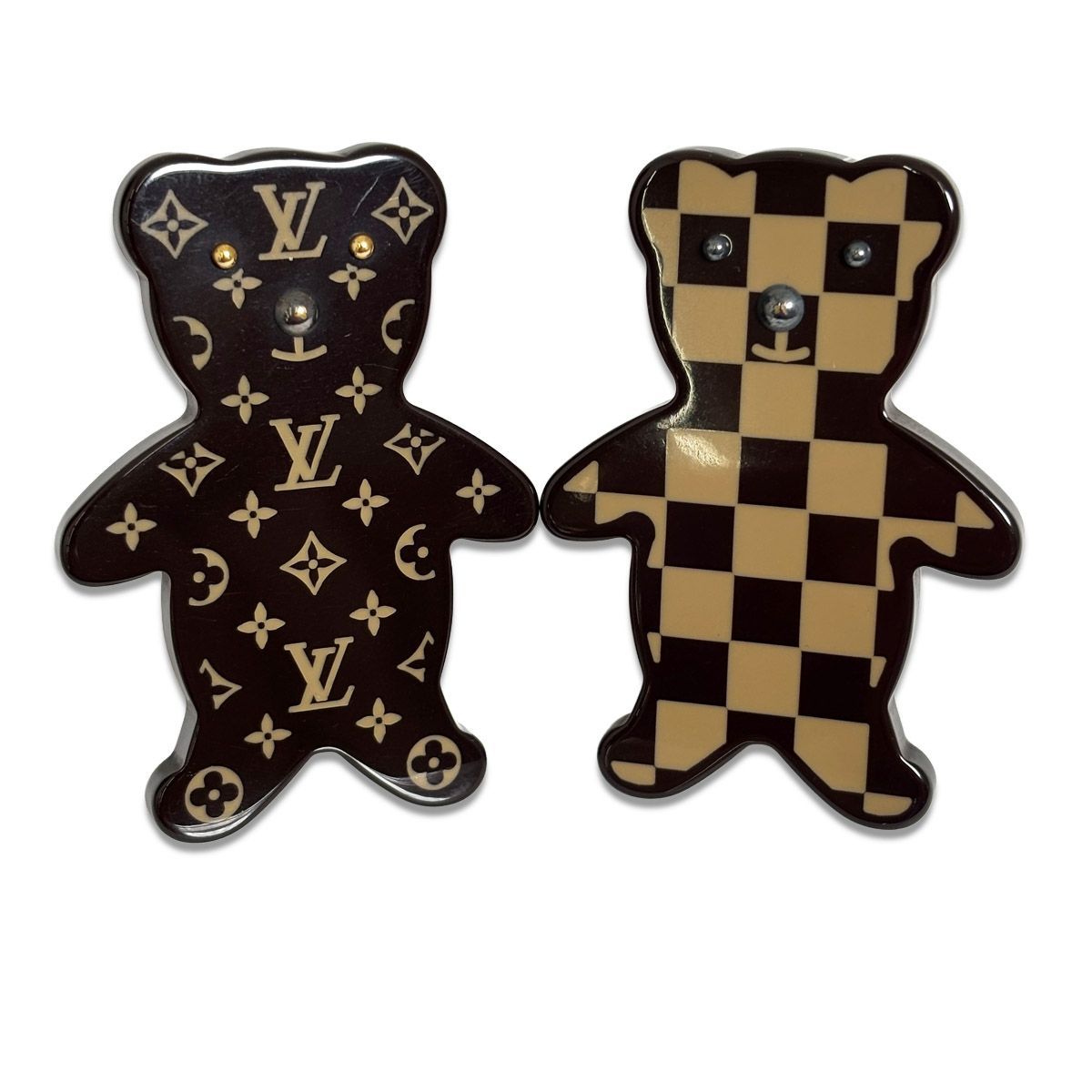 Louis Vuitton Teddy Bear Brooch Monogram Damier Brown Broche Nunure Limited — view 3