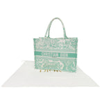 Dior Book Tote Medium Toile de Jouy Embroidered Canvas Mint Green Bag 1420 — view 3