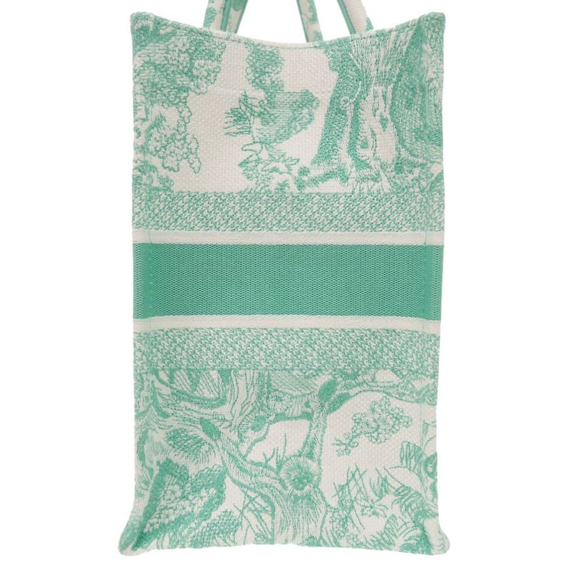 Dior Book Tote Medium Toile de Jouy Embroidered Canvas Mint Green Bag 1420 — view 6